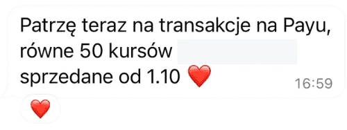 Wiadomość: równe 50 kursów sprzedane