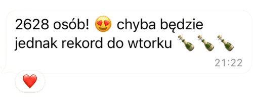 Wiadomość: 2628 osób, chyba będzie rekord